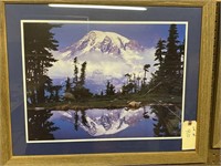 Wood framed Mountain Landscape