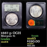 1887-p OGH Morgan $1 Graded ms64
