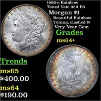 1900-o Rainbow Toned Vam 35A R5 Morgan $1 Grades C