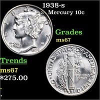 1938-s Mercury 10c Grades GEM++ Unc