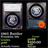 1963 Rattler Franklin 50c Graded pr67