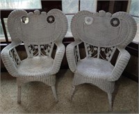 Pr Wicker Chairs 40h x 29w x 22"d