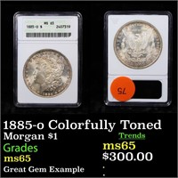 1885-o Colorfully Toned Morgan $1 Graded ms65