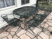 Metal Table & 4 Chairs
