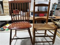 2 vintage straight chairs