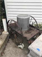 Antq Rusty Wagon, Huge Pot