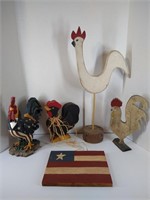 5 pc Flag and Chicken Decor