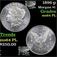 1896-p Morgan $1 Grades Choice Unc PL