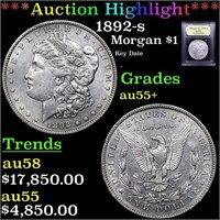 *Highlight* 1892-s Morgan $1 Graded Select AU+