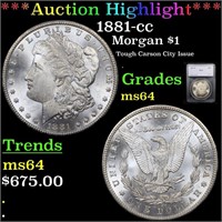 *Highlight* 1881-cc Morgan $1 Graded ms64