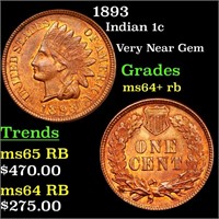 1893 Indian 1c Grades Choice+ Unc RB