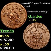 (1863) US Copper F-202-434a cwt Grades Select AU