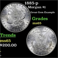 1885-p Morgan $1 Grades GEM Unc