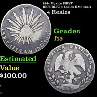 1844 Mexico FIRST REPUBLIC 4 Reales KM# 375.4 4 Re