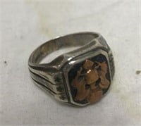 WWII ARMED SERVICES RING MARKED STERLING