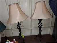 2 X'S BID PAIR TWISTED METAL TABLE LAMPS