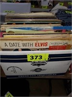 BOX OF LP RECORD ALBUMS- ELVIS- THREE DOG NIGHT