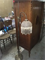 Antique metal pole floor lamp