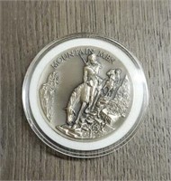 Sterling Silver Mountain Men Medal: 35-Grams