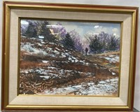 11 - SIGNED/FRAMED WINTER MOUNTAIN SCENE 24 X 31