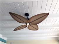 Contemporary Ceiling Fan With Faux Leaf Blades