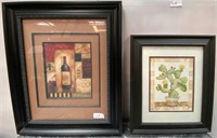 11 - FRAMED ART OF CACTUS & WINE BOTTLE