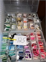 TWO PLASTIC BOXES OF EMBROIDERY THREAD