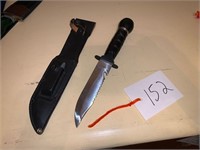 SURVIVAL KNIFE WITH SHARPENING STONE AND COMPASS
