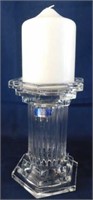 6" Marquis Waterford crystal column candle holder,