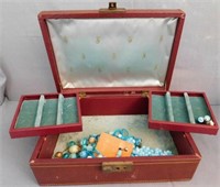 Jewelry box with turquoise color jewelry,
