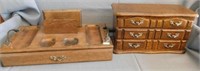 Man's jewelry box w/ some tie clips - Wooden