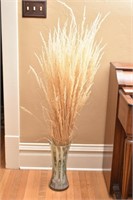 Glass Vase with Dried Grasses