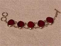 Sterling Silver Red Jasper Bracelet