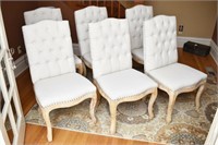 6-Tufted Upholstered Dining Chairs w Nail Head