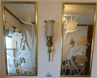 Frosted mirror and sconce wall decor by Brytone