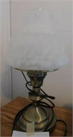Dresser lamp with beautiful swirl glass shade and