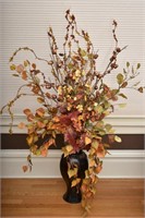 Metal Vase with Autumn Arrangement