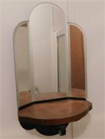 Cute curved mirror shelf, 8 x 14 - two shelf wire