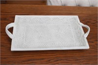 Doily Lined Tray with Handles