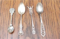 Sterling Souvenir Spoons & Cocktail Fork