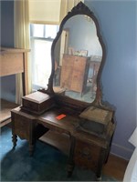 Antique Vanity Dresser 46x18x72H