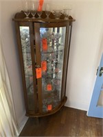 Vintage Oak Bow Front China Cabinet