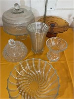 Crystal Cake Stand  and Misc. Crystal