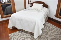 Embroidered White Bedspread/ Sham- Full Size..Plus