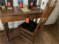 Antique Desk 42x24x30H and Chair