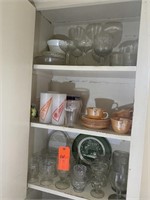 3 - Shelves Misc. Glassware & Kitchen