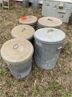5 - Metal Trash Cans