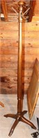 Wooden 4 Leg Coat Rack w/ Metal Hooks