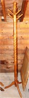 Wooden Coat Rack w/ Twisted Spindle Design