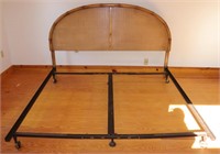 Broyhill Caned Rattan Headboard & King Bed Frame